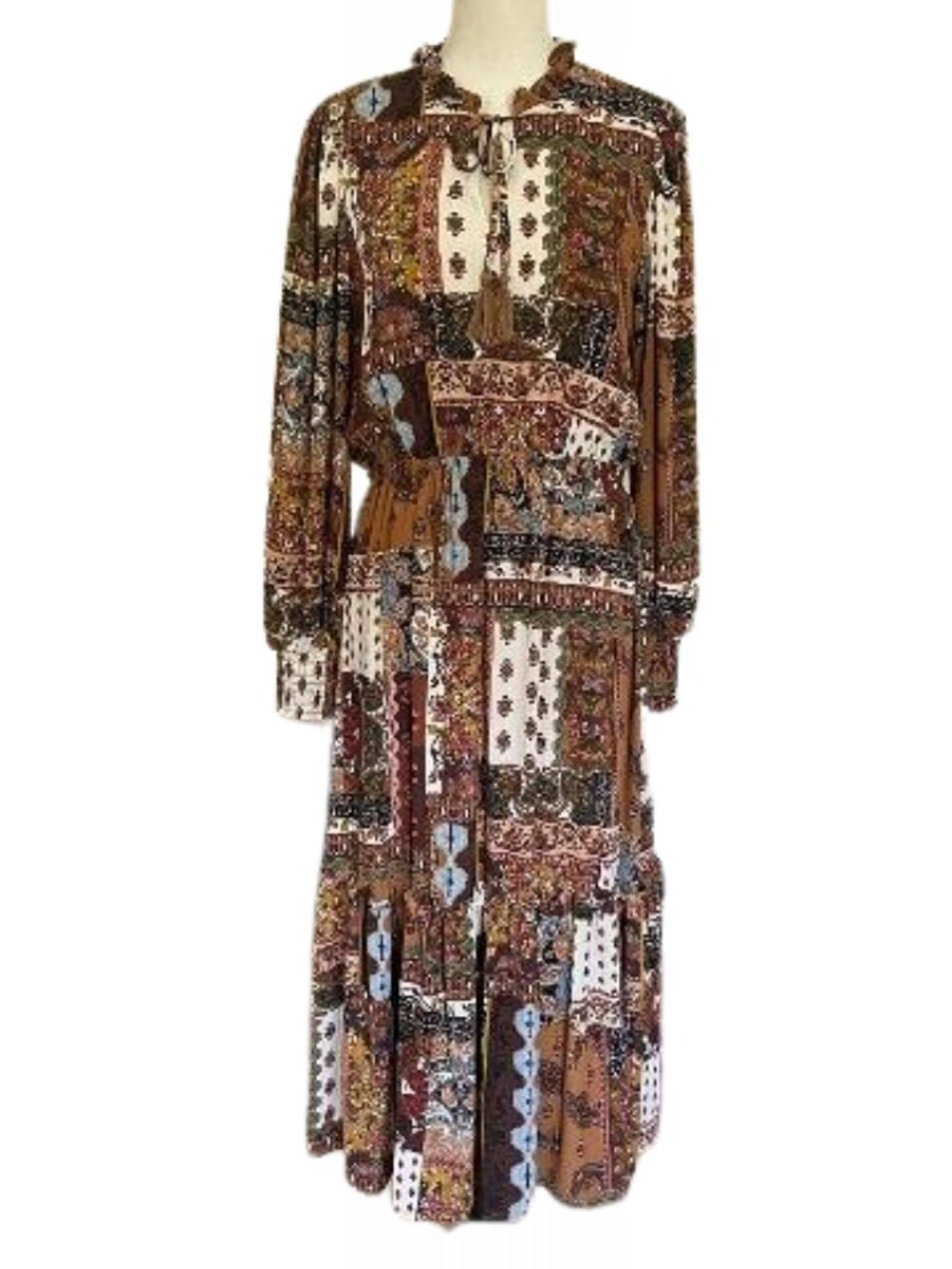TAHARI Patchwork Midi Dress